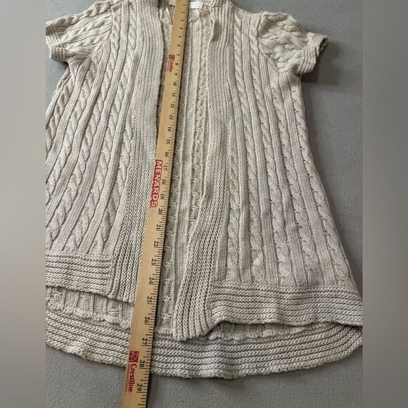 Zara Knit  Cable Knit Short Sleeve Cardigan Size L - Picture 4 of 16